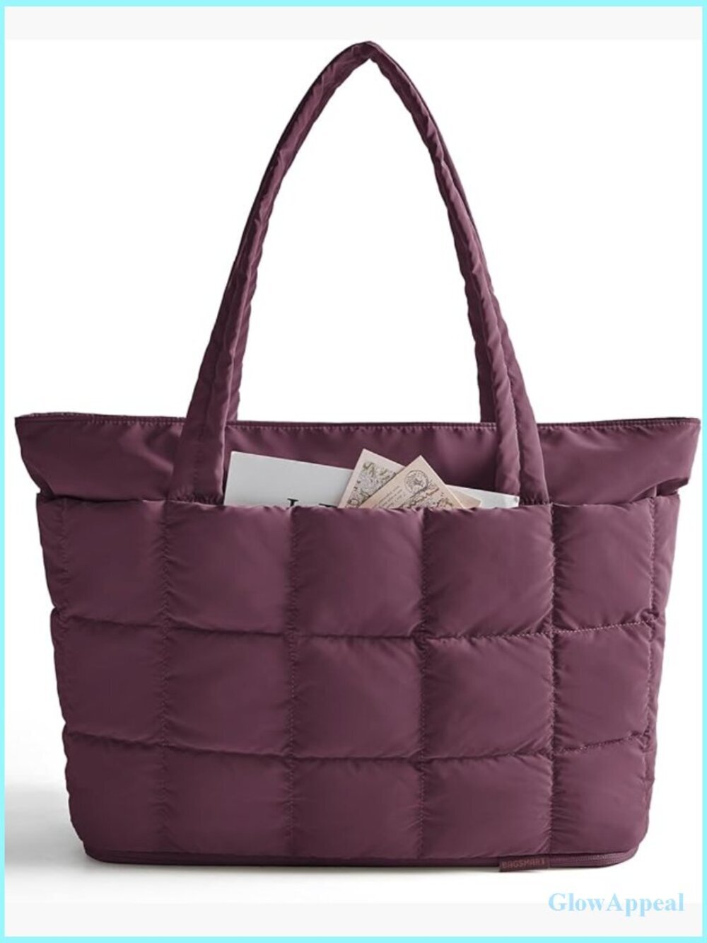 Puffer Tote Bag Expandable 22-28L Quilted Carry On Work Travel Gym